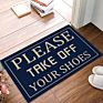 Please Remove Your Shoes Brown Black Text Home Welcome Door Mat