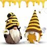 Plush Gnomes Knitted July of 4 Faceless Doll Ornament Bee Gonk Dwarf Bee Festival Plush Felt Holiday Decorion