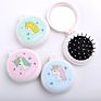 Pocket Hair Brush Plastic Comb Private Label Size Mirror Set with Cartoon Foldable Women Kids