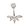 Poennis Gold Silver Belly Piercing Water Drop Navel Piercing Ring 6 Cz Crown Zircon Belly Button Ring