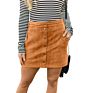 Polyester High Waist Button Mini Skirts Ladies Shorts Women's Skirt with Pockets