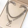 Popular Heart Cursive Initial Letter Personalized Name Pendant Necklace for Women