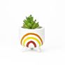 Porcelain Ceramic Hand Painted Rainbow Planter Pot with Legs