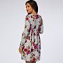 Pregnancy Clothes Womens Cotton Maternity Wear Floral Print Full Sleeve round Neck Casual Maternity Dress