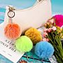 Product Bag Accessories 8Cm Cute Puff Key Ring Pom Pom Key Chains Fluffy Keychain