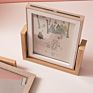 Promotional Double-Sided Rotating Wood Gifts Photo Frame Stand Decorative Picture Frame