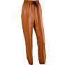 Pu Leather Women Harem Pants Casual High Waist Elastic Faux Leather Trousers for Women Autumn Pants Streetwear