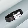 Punk Customizable Personalized Name Luxury Adjustable Buckle Mens Cow Wide Natural Wrap Genuine Leather Bracelet