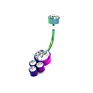 Punk Double Head round Stainless Steel Belly Ring Multi Colors Geometric No Pierced Iced Out Cubic Zirconia Cz Belly Navel Ring