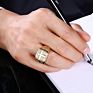 Punk Rock 18K Plated Gold Stainless Steel Cross Rings for Men Jewelry