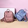 Pure Color Backpack Pu Waterproof School Messenger Bag Women College Shoulder Bag Back Pack Bags for Girls