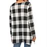 Qdh Daily Clothes Simple Style Clothes Classic Grid Shirt Long Sleeve Irregular Blouse for Ladies