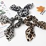 Qiyue Animal Snake Leopard Print Rabbit Ear Hair Scrunchies with Ties