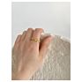 R0220 Minimalist Adjustable Twist Chain Ring for Women Dainty Daily Geometric Oval Open Chain Rings