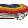Rainbow Colorful Rhinestone Clutch Purse Handbag Shell Shape Evening Crystal Bag for Women
