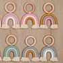 Weave  beech wood ring Rainbow teethers