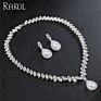 Rakol Sp057 Luxury Teardrop Water Shape Zircon Horse Eye Cz Necklace Earrings Jewelry Set