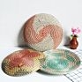 Rattan Woven Wall Decor Natural Seagrass Fruit Bowl Rattan Hanging Decorative for Home Bedroom Living Room