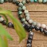 Raw Stone Necklace Handmade Africa Turquoise Mala Necklace 108 Beads Yoga Lotus Bracelet