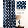 Ready-Made Nordic Style Thick Navy Geometric Printed Blackout Curtains Thermal Insulation Bedroom Solid Curtains