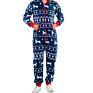 Ready to Ship Home Wear in Stocks Men Pajamas Deer Snowman Stripe Christmas Print Adult One-Piece Pajamas