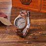 Real Wooden Wrist Watch Grey Dial Quartz Black Ebony Wood Watches Men Holzuhren