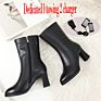 Rechargeable Battery Heated Women Leather Boots Electrically Heated Shoes