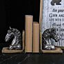 Resin Crafts Bronze Black Horse Animal Bookends Decorative Book Organizer for Desk Decoration