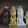 Resin Origami Polygon Crown Lion Statue for Table Top Decoration