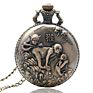 Retro Chinese Zodiac Design Pocket Watch Lucky Pendant Clock Old Fashioned Bronze Necklace Watch Fob Chain