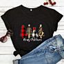 Retro Merry Christmas Trees T-Shirt Cute Women Holiday Gift Shirt