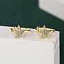 Rhej043 Direct Star Design 18K Gold Plated Zircon Cuff Earring for Ladies Anniversary Party Wedding