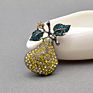 Rhinestone Pear Brooches for Women Fruit Pin Vintage Brooch 2 Colors Available Drop Shipping Price