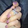 Rhodium Plated White Copper Bow Knot Bling Women Wedding Jewelry Zircon Stone Ring Bowknot Engagement Rings