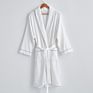 Robes Unisex 100% Cotton Velvet Fabric White Robe with Piping Shawl Collar Daily Bathrobe