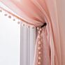 Rod Pocket Voile Sheer Curtain with Pom Pom