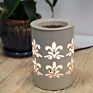 round Candle Warmer Green Ceramic Electric Fragrance Tart Warmer Hollowed Out Scented Burner for Home Decoration