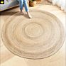 round Natural Water Hyacinth Fiber Braided Ins Style Straw Floor Mats Rug Carpet