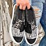 Rts Bootzen Pieced Raw Edge Dax Snake Leopard Slip on Patchwork Sneaker