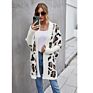 Rts Crazy Women's Loose Knitted Leopard Cardigan Sweaters