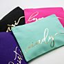 Rts Eco Friendly Cotton Cosmetic Bags Blank Reusable Canvas Zipper Multicolour Makeup Pouch Bag with Golden Zipper