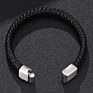 Ruigang Braided Wristband Leather Bracelets Weave Magnetic Clasps Hand Chain for Men Gift Accessories