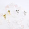 S925 Silver Jewelry 18K Gold Plated Small Lightning Bolt Stud Earrings