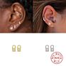 S925 Sterling Silver Personality Mini Diamond Lock Earrings for Women