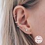 S925 Sterling Silver Single Ear Clip Earrings Personality Single Cuff Earring