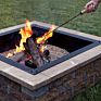 Safety Design Metal Fire Pit Poker with Wood Handle