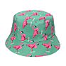 Saki E-Commerce Flamingo Printed Pattern Unisex Cotton Fishing Hat Bucket Hats