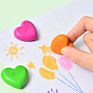 Sales Rts Washable Kids Crayons Multi-Color Art Crayon Set Heart Shape Erasble with Eraser for Children Drawing