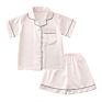 Satin Pajamas Set Kids Size Pyjamas Sleepwear for Child Silk Nighty 6028