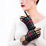 Sell Cute Symmetric Plaid Gloves for Women Women Woolen Fabric Touchscreen Gloves